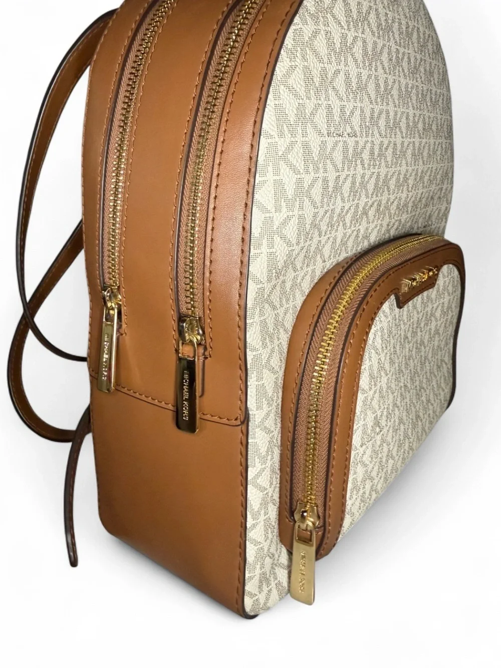 🤎 NWOT Michael Kors Jaycee Medium Logo Backpack - Vanilla/Acorn 🤎